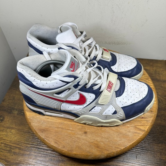 Nike Air Trainer 3 Mens Size 13 White Navy Red Vintage Shoes CN0923-400